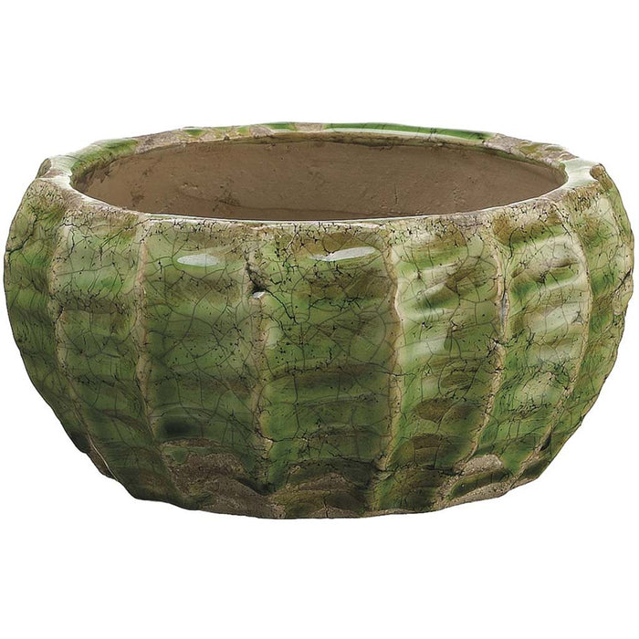 Terra Cotta Pot Green 4.5inH x 9inD