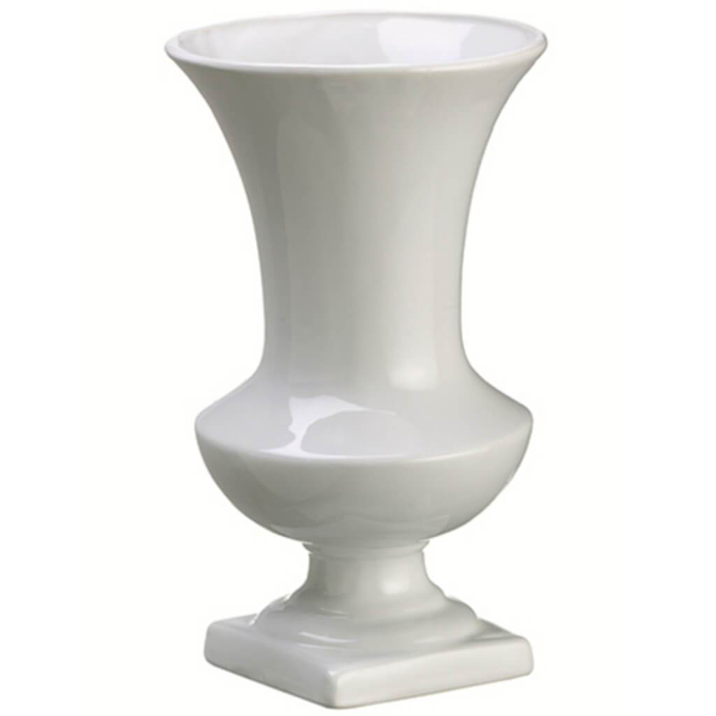 11.8H6.6&quot;D CERAMIC FOOTED URN 