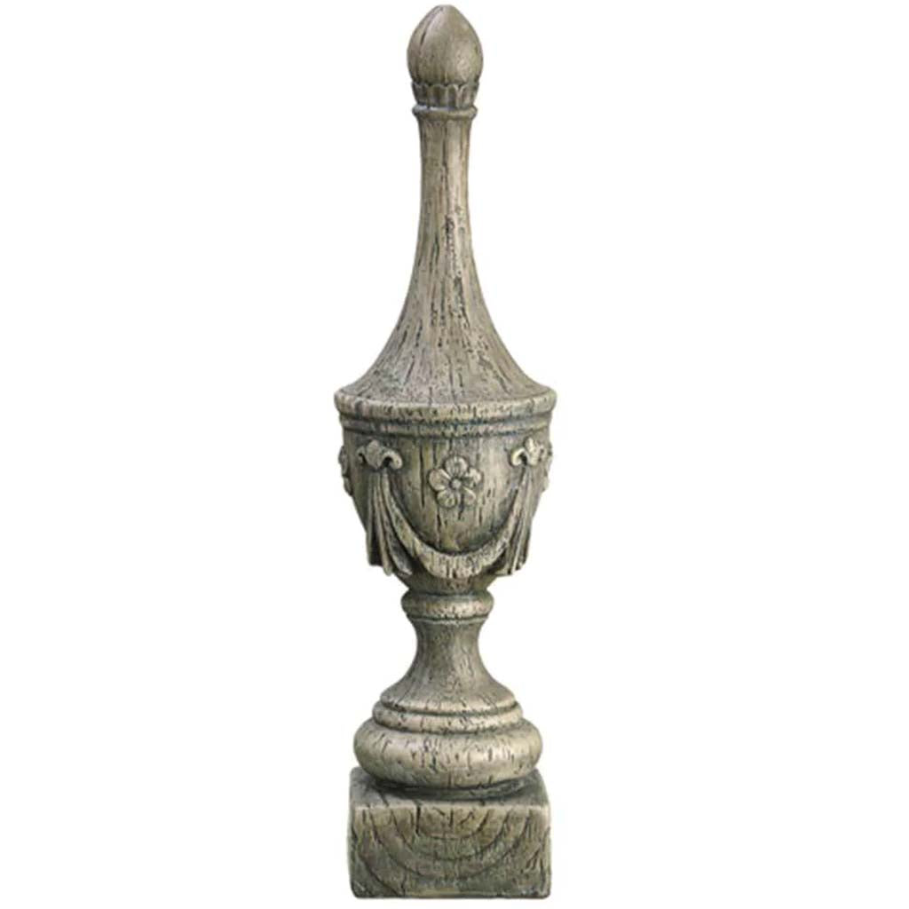 Finial Table Top Antique Gray 17in