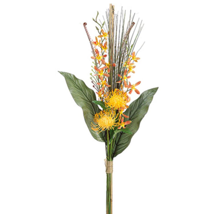 Dendrobium Orchid Protea Bundle 31" Orange Flame 