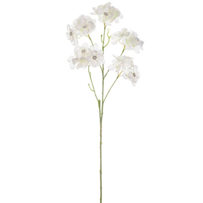 27" Hydrangea with Rhinestone Spray White 