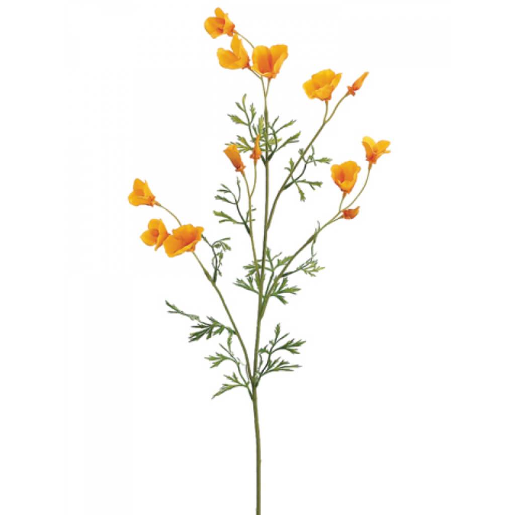 Mini California Poppy Spray 26&quot; Yellow 