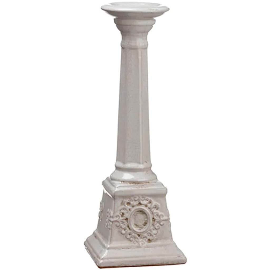 16in CERAMIC CANDLE HOLDER W/RESHP BX 