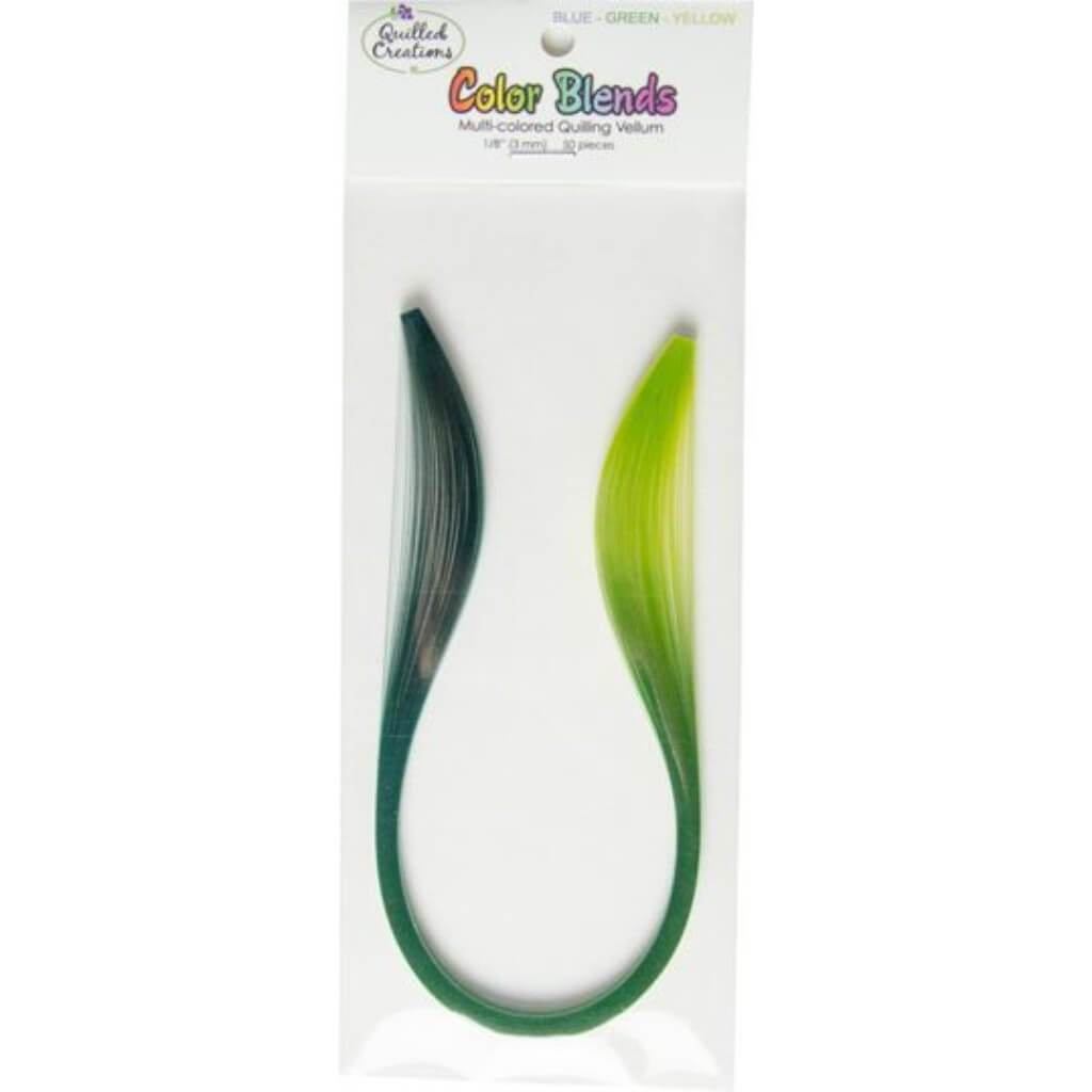 Bluegreenyellow Color Blend Quilling Paper (1/8&quot; Wide) 