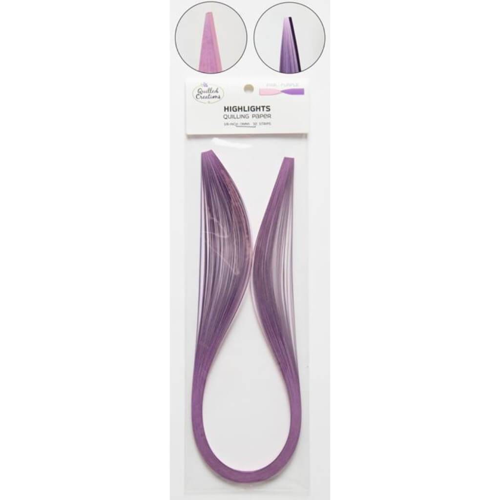 Pink &amp; Purple Highlights Quilling Paper (1/8&quot; Wide) 