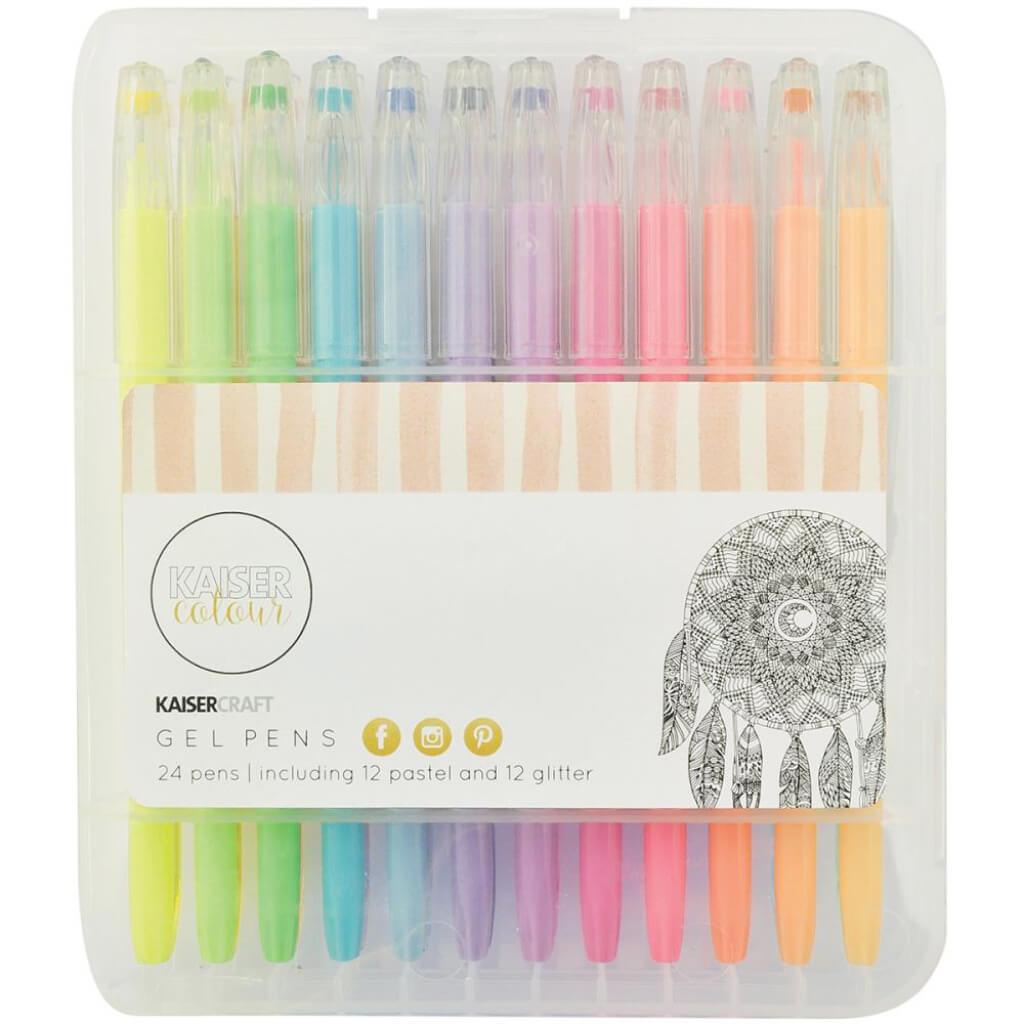 KaiserColour Gel Pens 24/Pkg Pastel &amp; Glitter