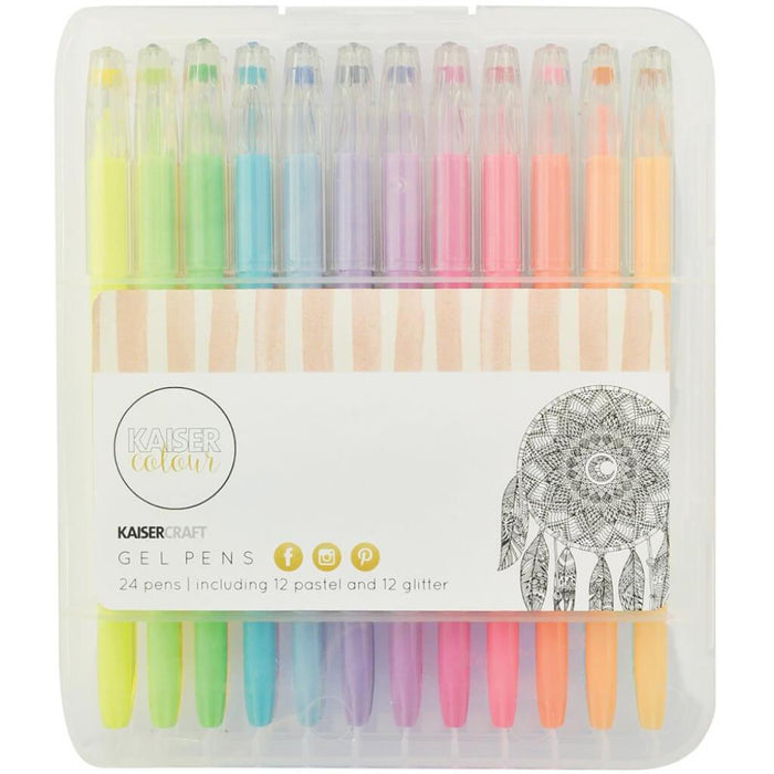 KaiserColour Gel Pens 24/Pkg Pastel & Glitter