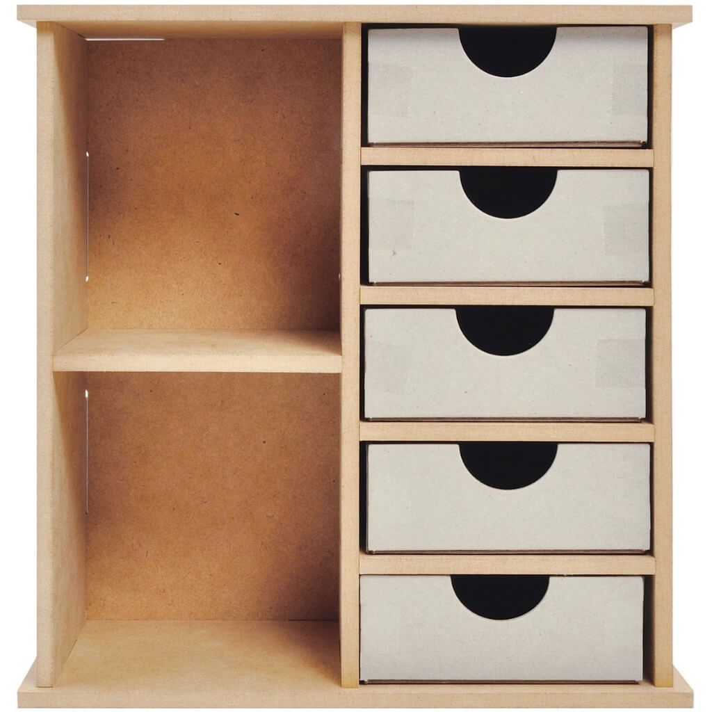 Beyond The Page MDF 5-Drawer Shelf Unit 10in x 9in x 4.75in