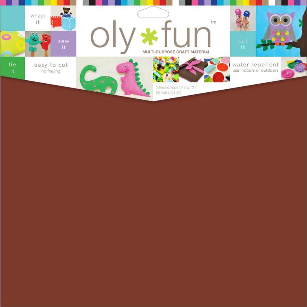 Oly Fun Multipurpose Craft Material 12in x 12in 3/Pkg Hot Fudge