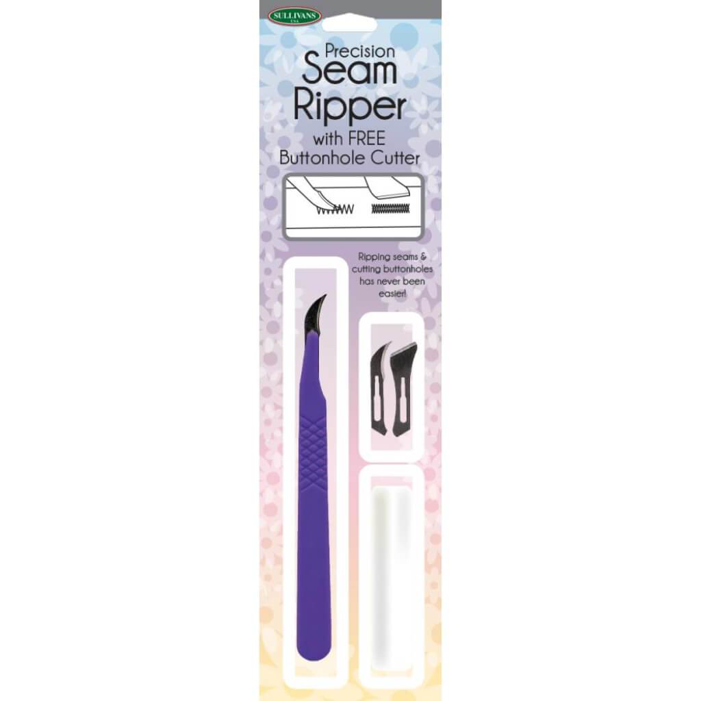 Sullivans Precision Seam Ripper With Free Buttonhole Cutter Purple