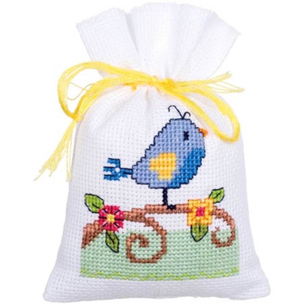 Vervaco Counted Cross Stitch Kit 2.5in x 8in 3/Pkg Bird &amp; Bird Houses Bags