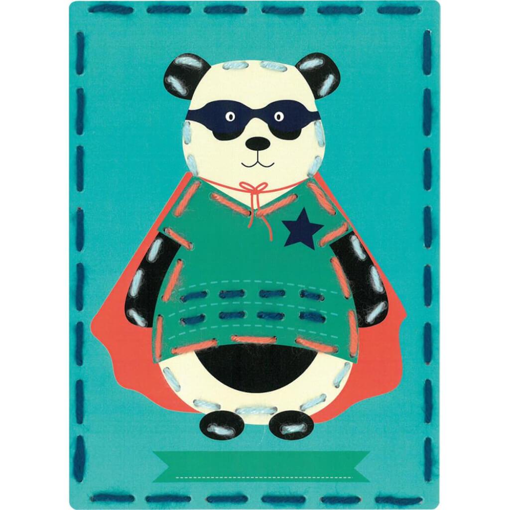 Vervaco/Kits 4 Kids Embroidery Cards Kit 7.25in x 10.25in Circus Panda