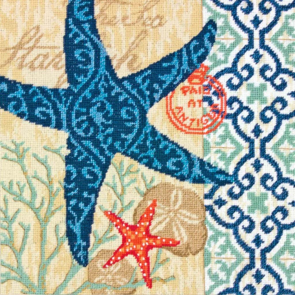 Dimensions Needlepoint Kit 14in x 14in Starfish Stitched In Wool &amp; Thread