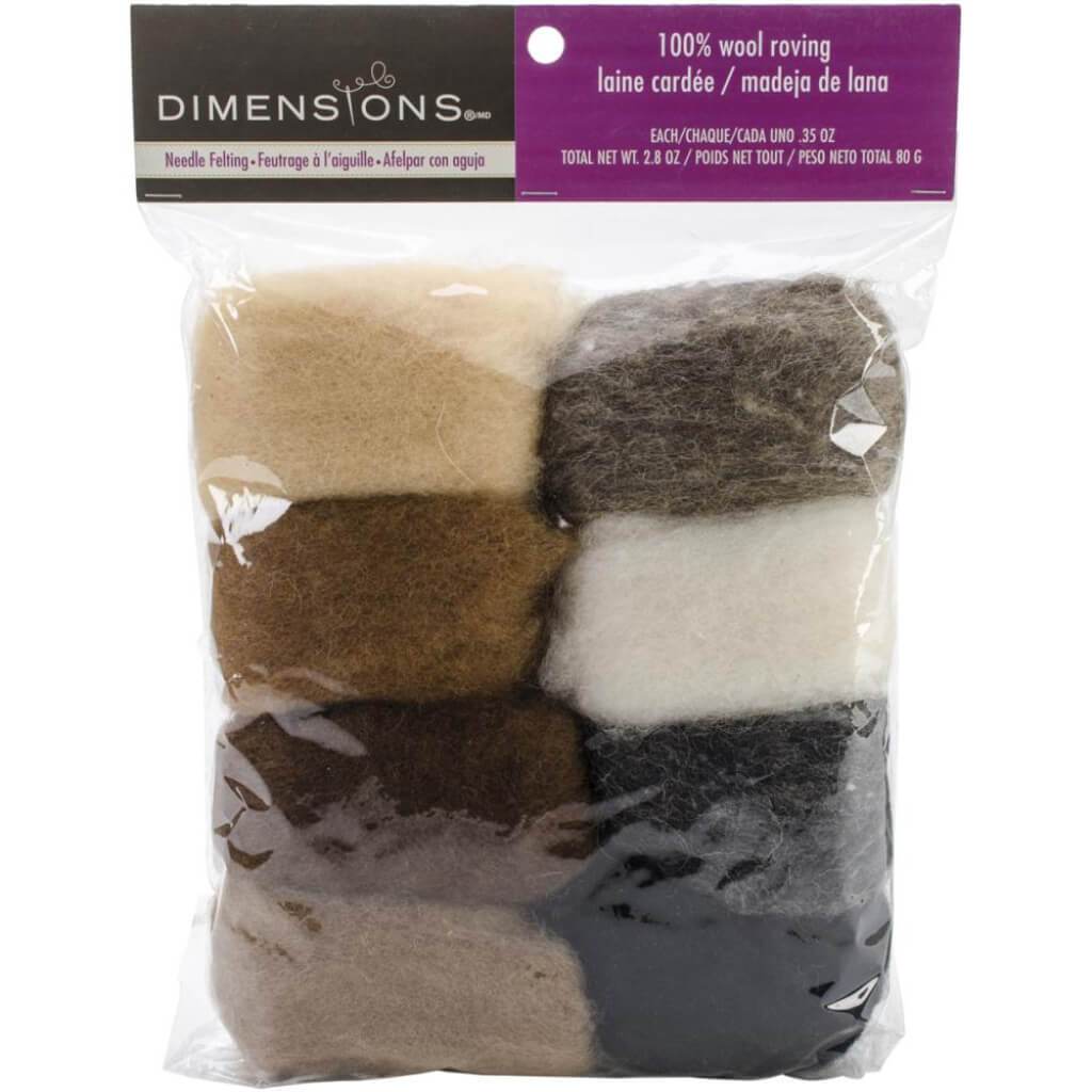 Dimensions Feltworks Roving Value Pack 2.8oz Earth Tone