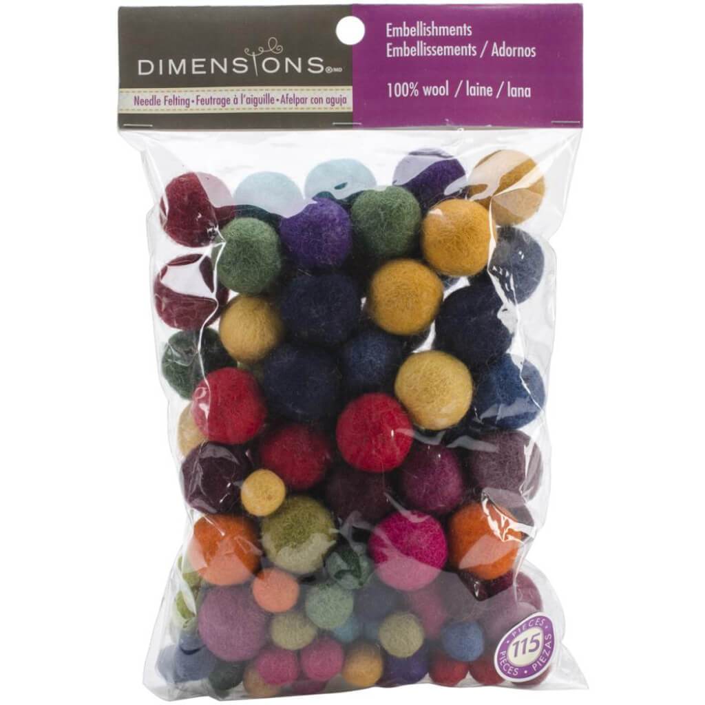 Dimensions Feltworks Ball Assortment 115/Pkg