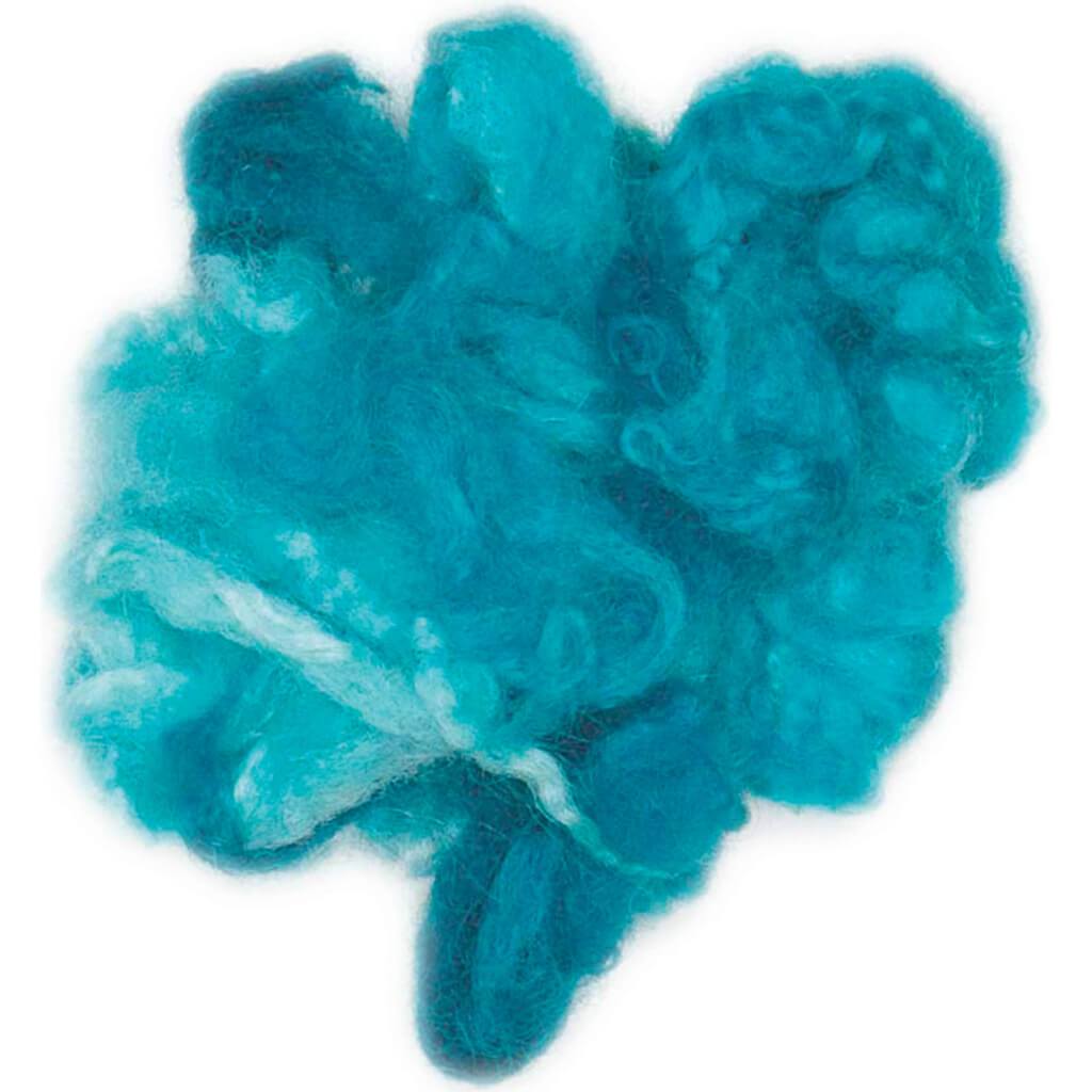 Turquoise Curly Roving For Weaving .25oz 7g