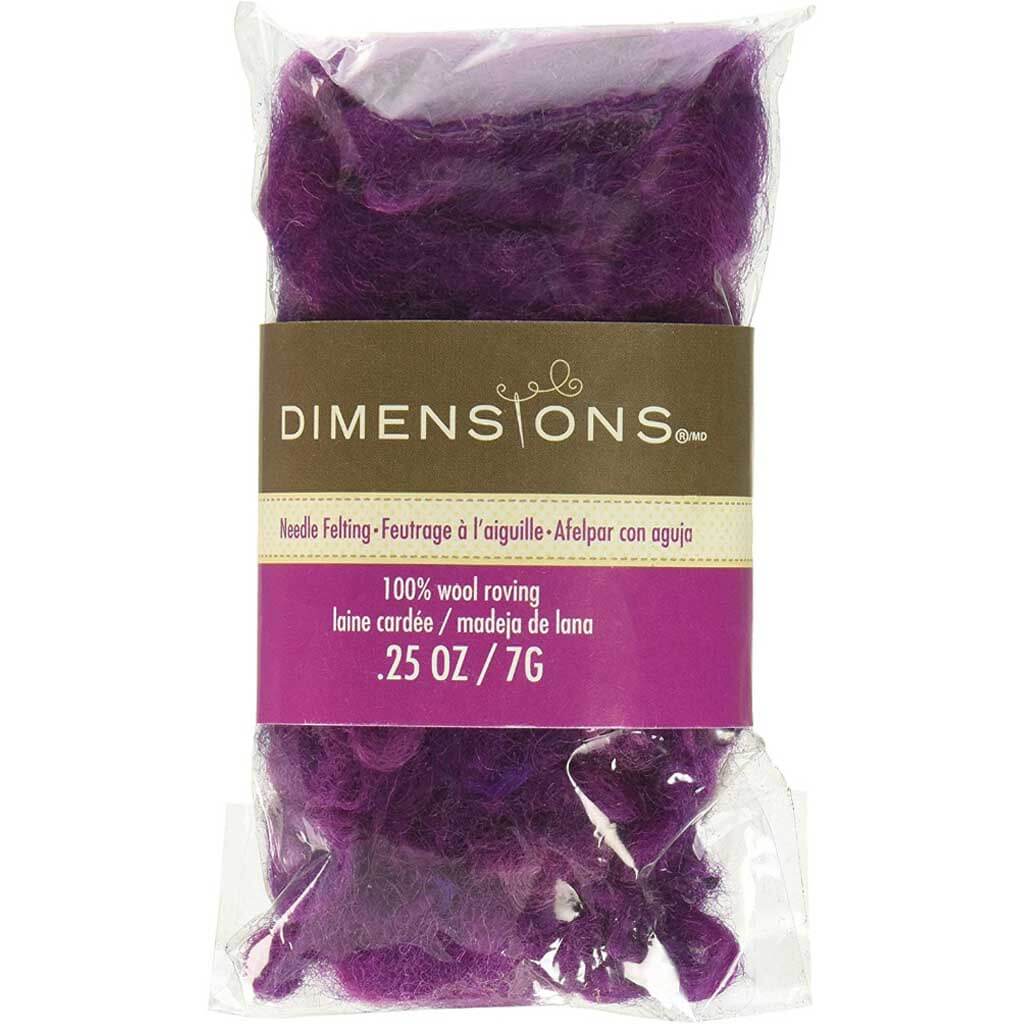 Dimensions Feltworks Roving .25oz Variegated Purple Curly