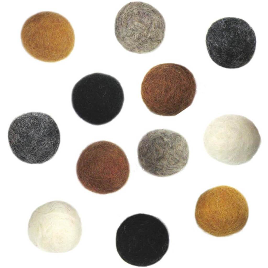 Dimensions Feltworks Ball Assortment Earth Tone 12/Pkg