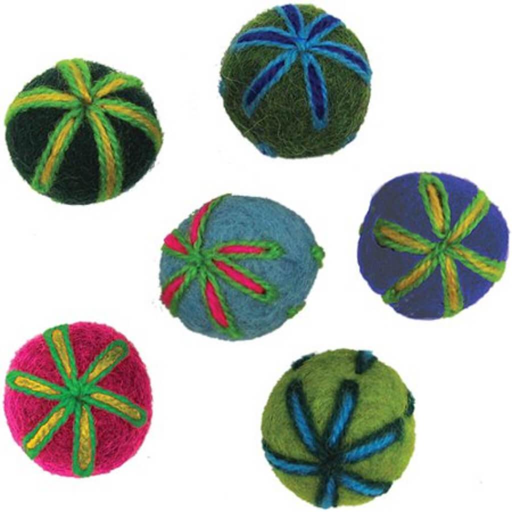 Dimensions Feltworks Embroidered Balls .75in 6/Pkg