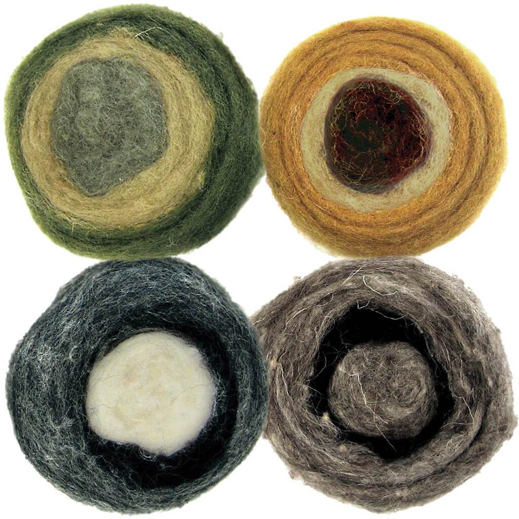 Dimensions Feltworks Roving Rolls 2oz 4/Pkg Earth Tone