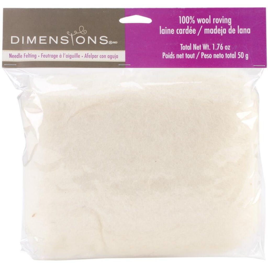 Dimensions Feltworks Bulk Roving 1.76oz White