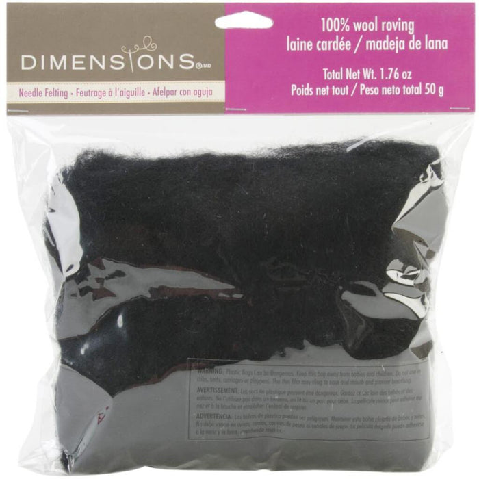 Dimensions Feltworks Bulk Roving 1.76oz Black