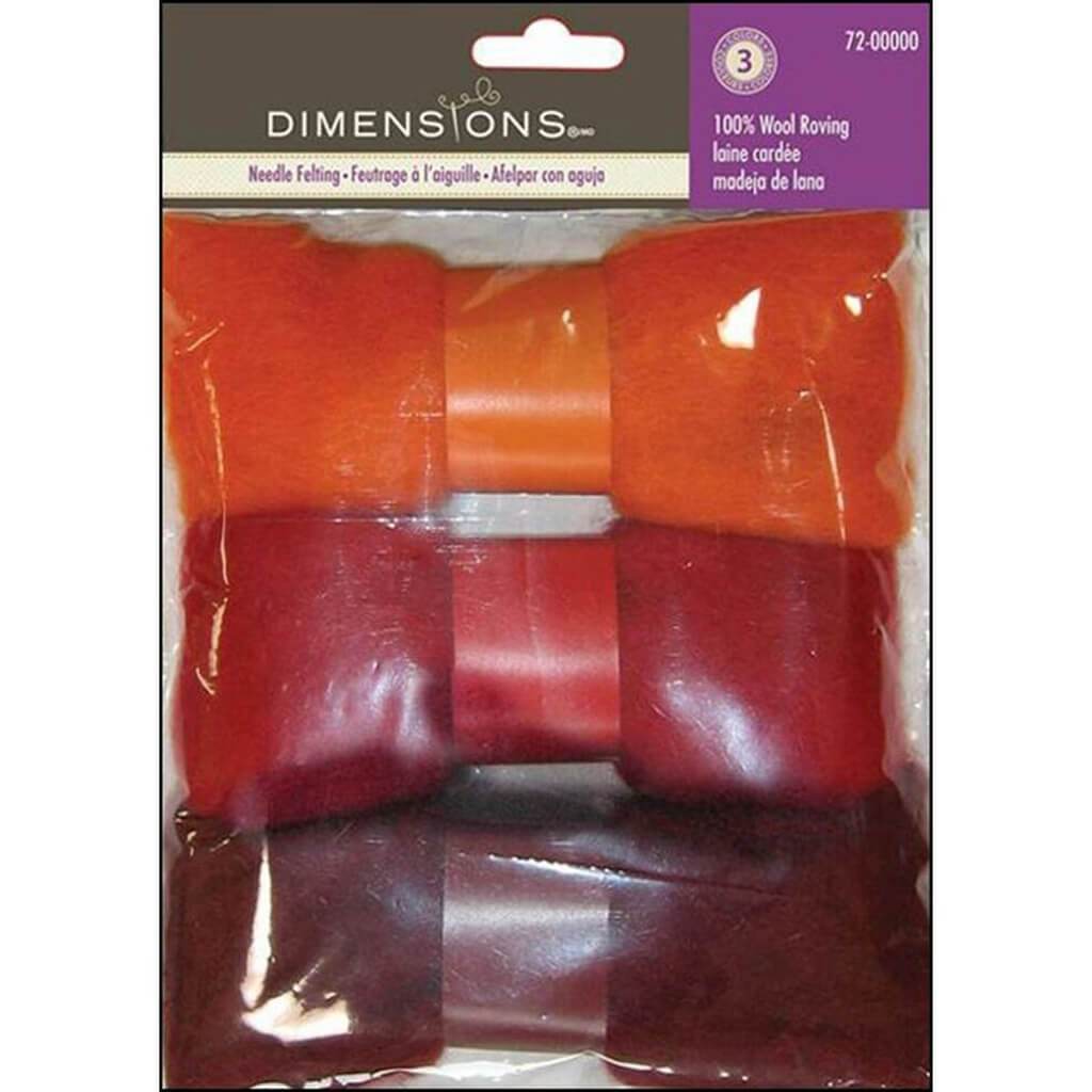 Feltworks Roving Trio Pack 1.58oz Orange Red