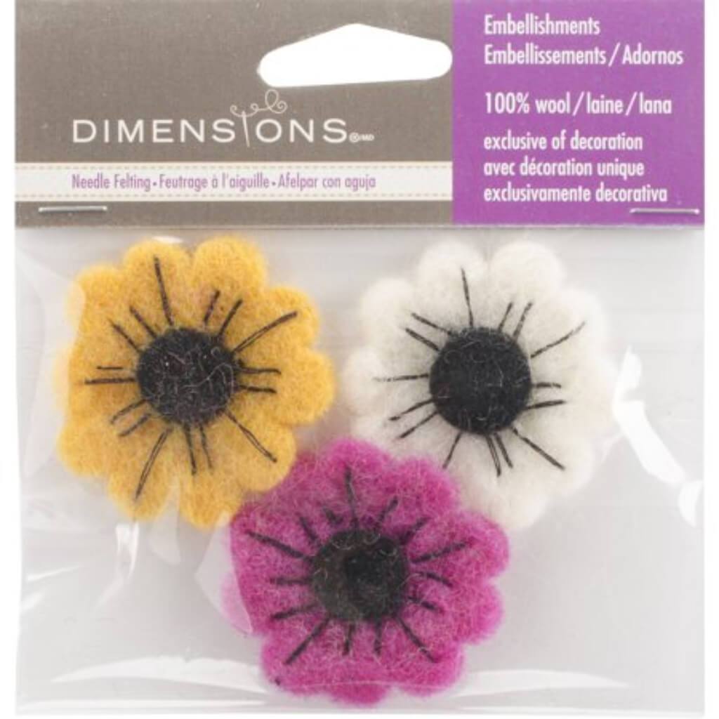 Dimensions Feltworks Dahlia Trio 3/Pkg