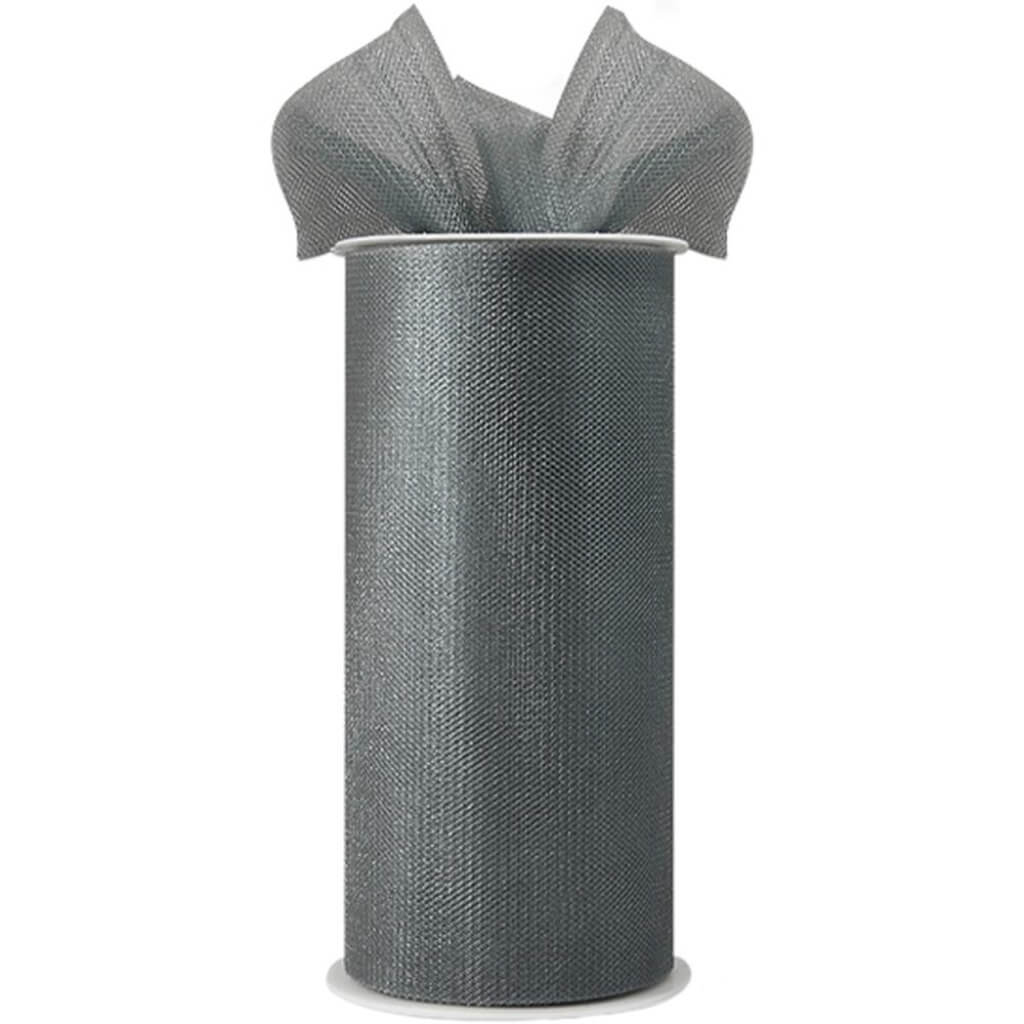 Expo Shiny Tulle 6in x 24yd Spool Pewter