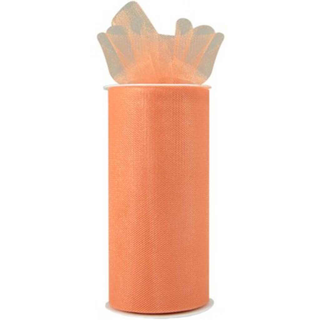 Expo Shiny Tulle 6in x 24yd Spool Coral