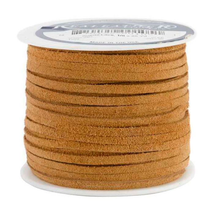 Realeather Crafts Suede Lace .125in x 25yd Spool Toast