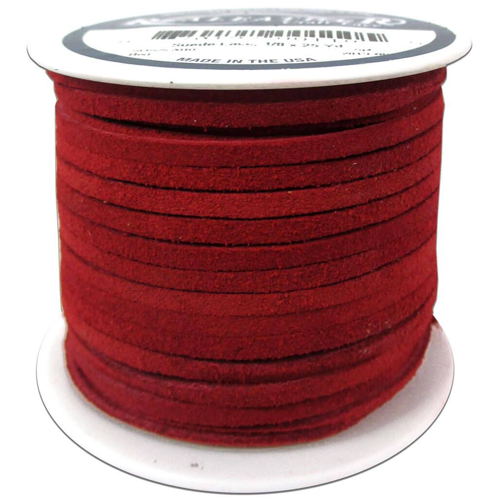 Realeather Crafts Suede Lace .125in x 25yd Spool Red