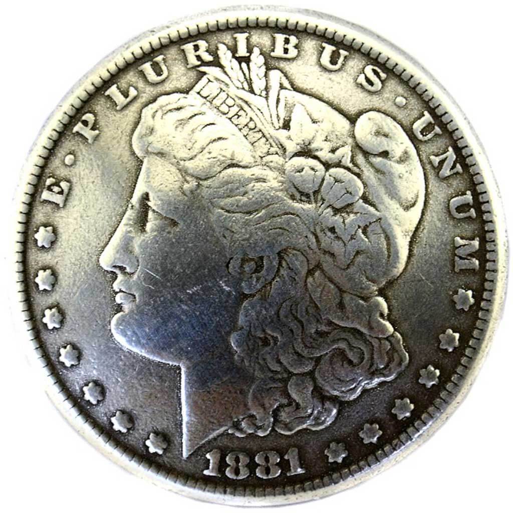 Concho Antique Silver Screwback 1.375in Morgan Dollar Heads