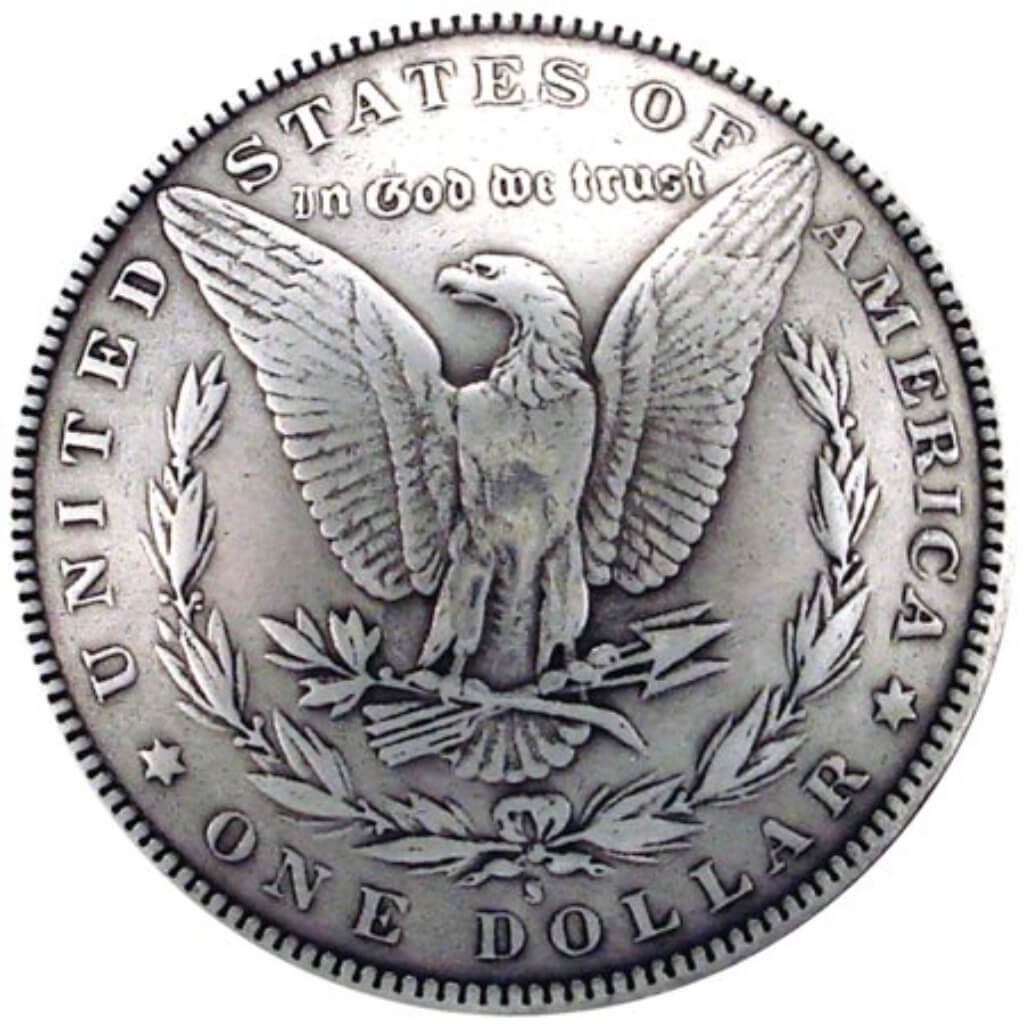 Concho Antique Silver Screwback 1.375in Morgan Dollar Tails