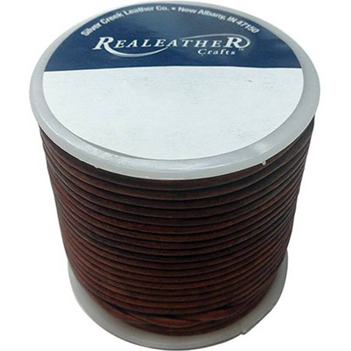 Round Leather Lace 2mm x 25yd Spool Cedar