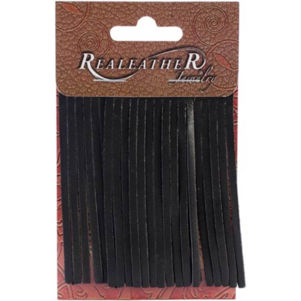 Realeather Crafts Deerskin Fringe 2in x 3in 2/Pkg Carded Black