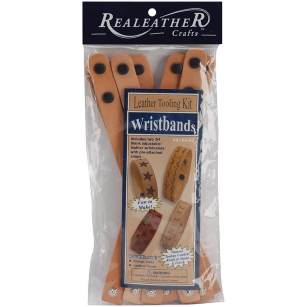 Realeather Crafts Leathercraft Kit Narrow Wristbands 8/Pkg