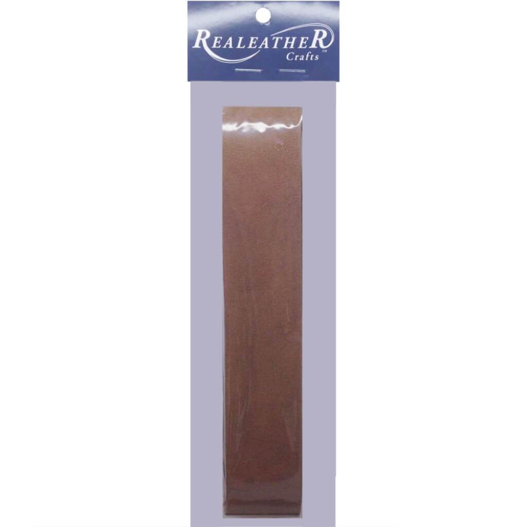 Realeather Crafts Suede Strip 1.5in x 42in Medium Brown