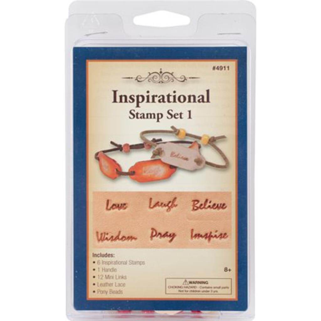 Realeather Crafts Leathercraft Kit Inspirational Stamp Set No.1