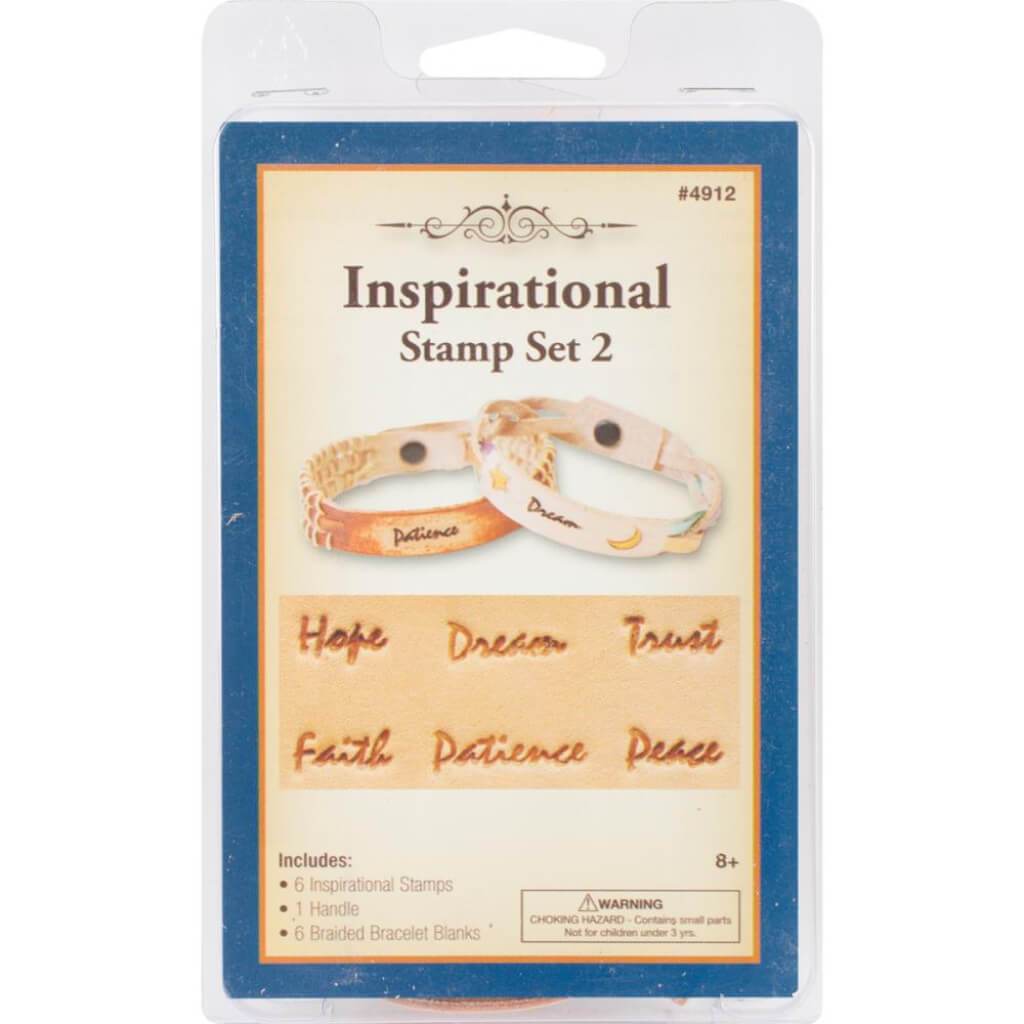 Realeather Crafts Leathercraft Kit Inspirational Stamp Set No.2