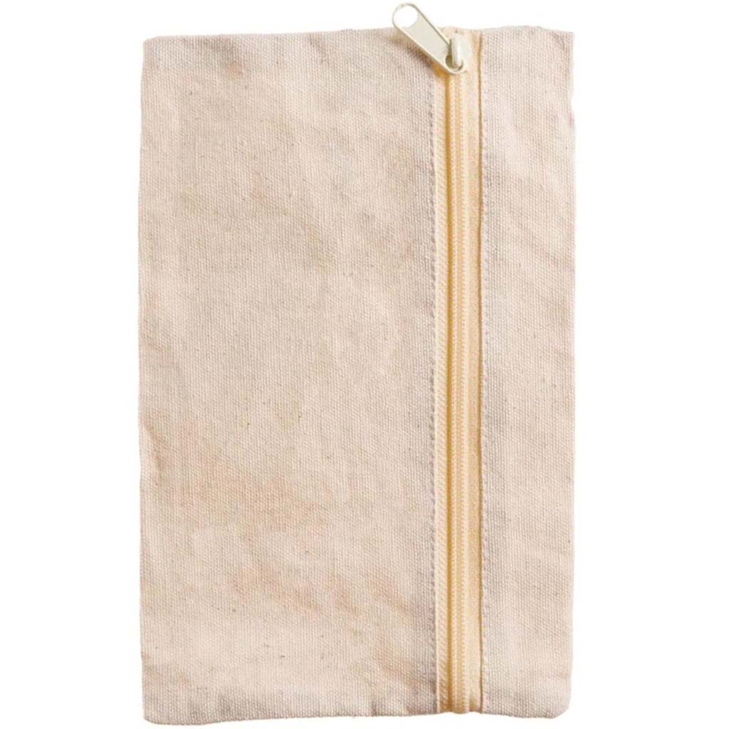 Canvas Cosmetic Bag with Zipper Closure Cotton Duck 1 10oz Natural