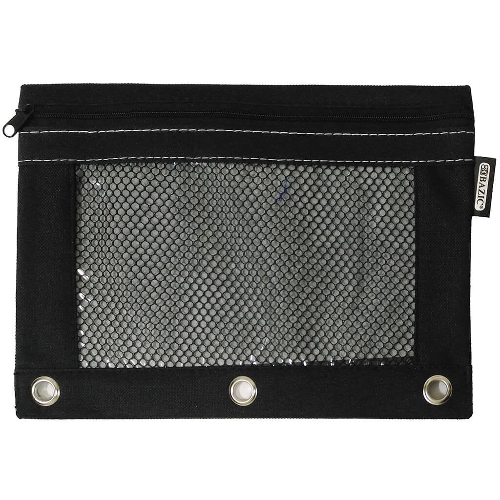 3-Ring Pencil Pouch With Mesh Window