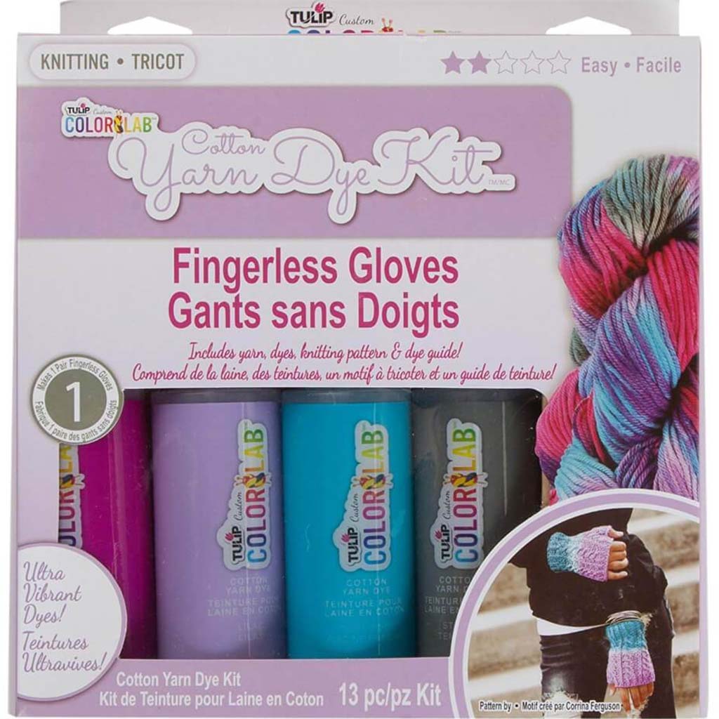 Cotton Yarn Dye Kit Fingerless Gloves