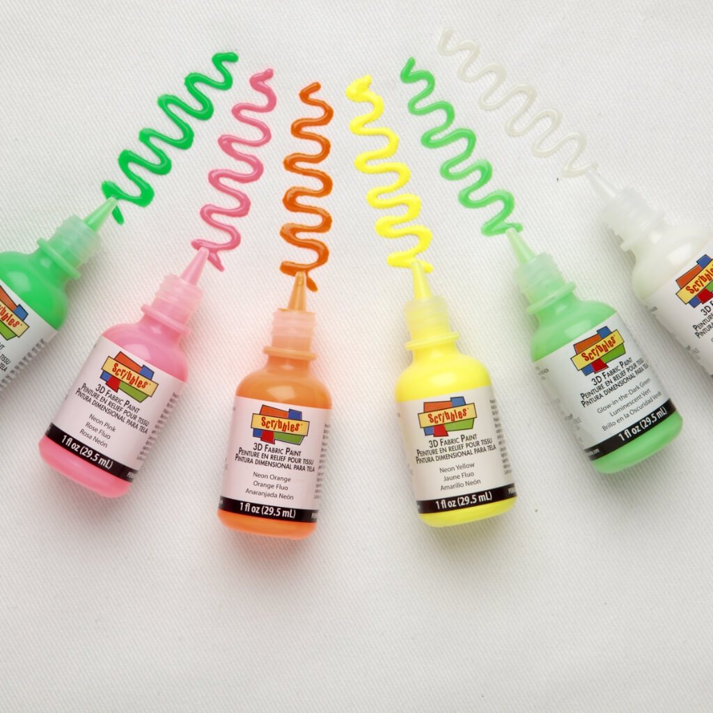 NEON 3D FABRIC PAINT 6PK