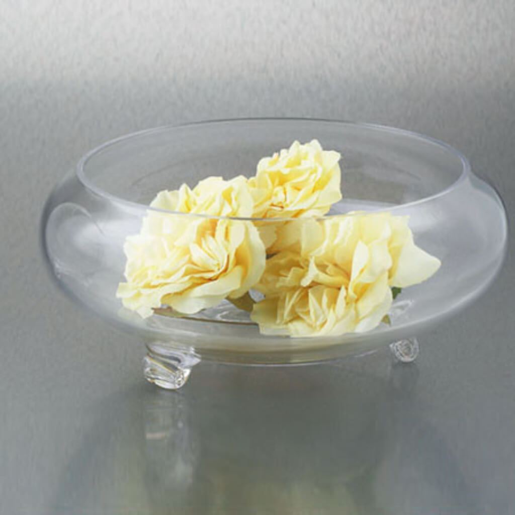 Bowl/Candleholder H:4" D:9.5" Clear 