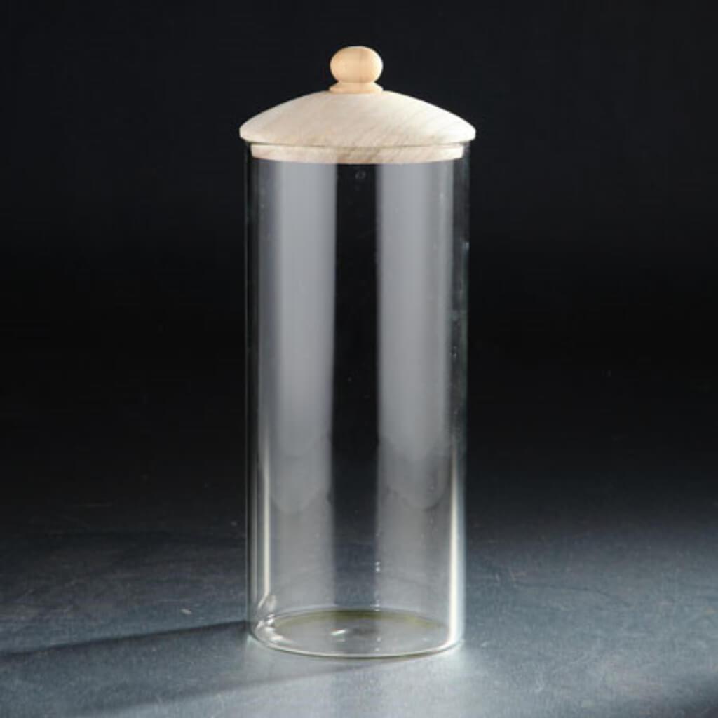 Jar W/Lid H:10&quot; D:4.5&quot; Clear 