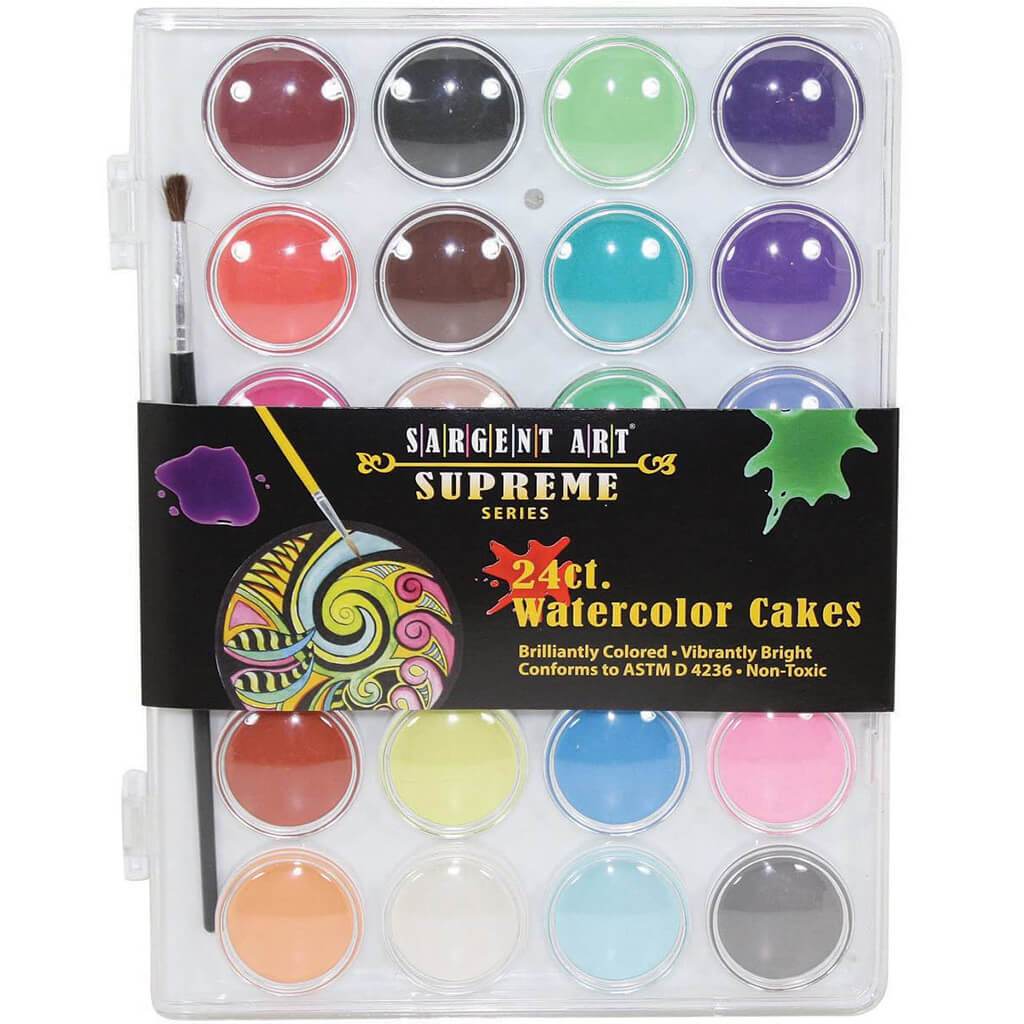 Sargent Supreme Watercolor Cake Set 24 Colors