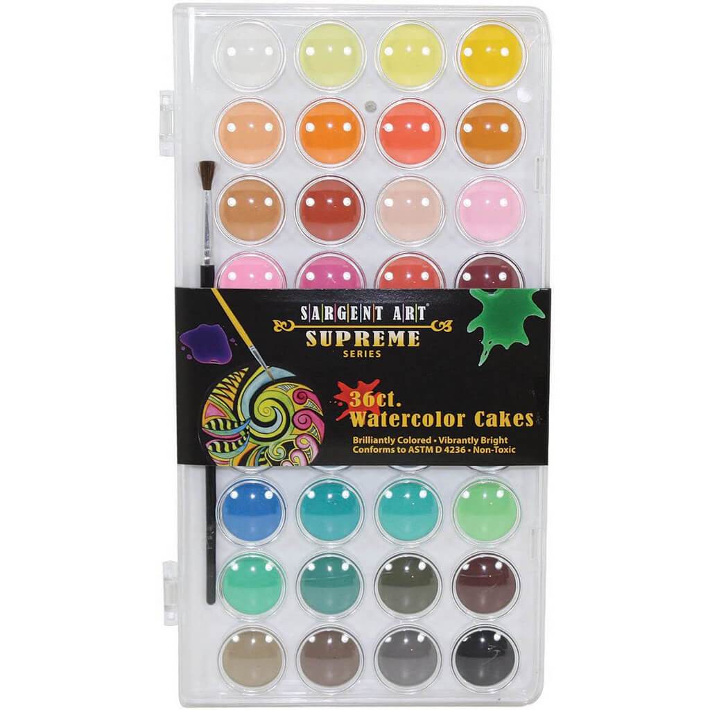 Sargent Supreme Watercolor Cake Set 36 Colors