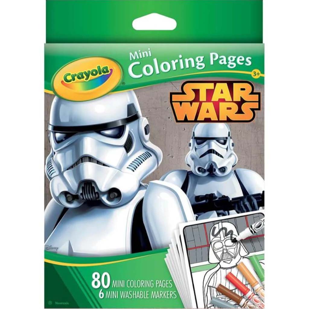 Crayola Mini Coloring Book Pages and 6 Washable Markers Star Wars Set