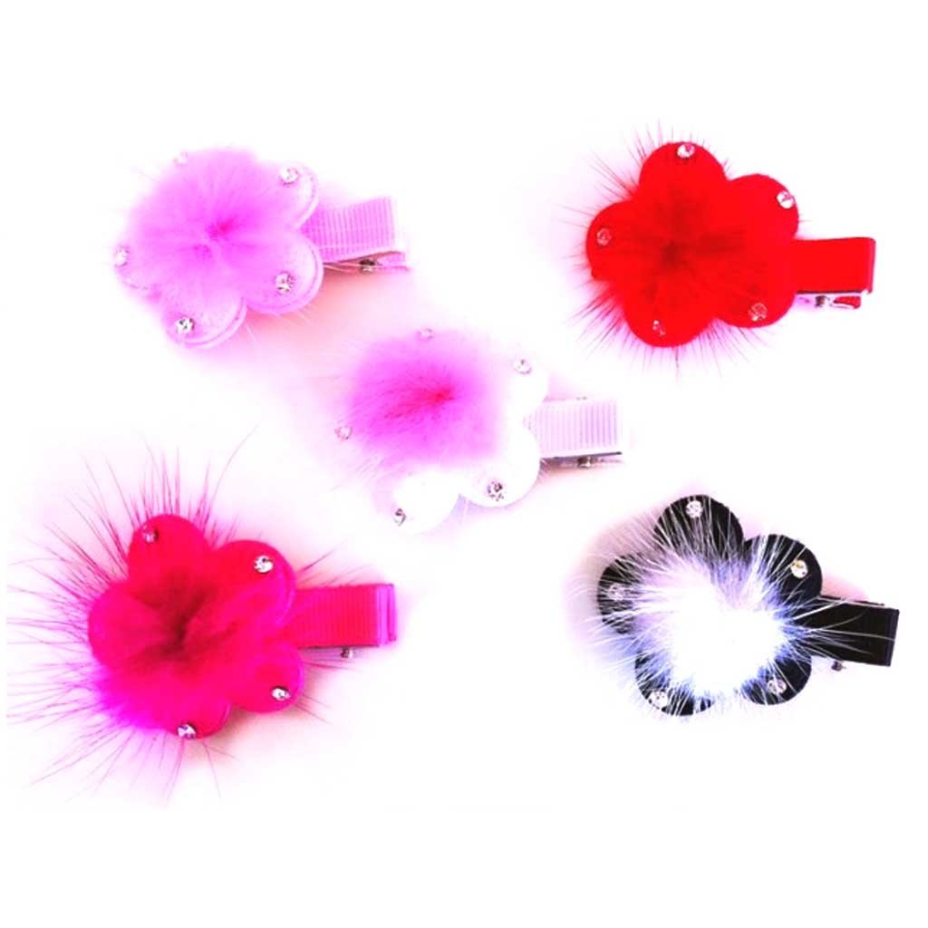 Fluffy Flower Hair Clip